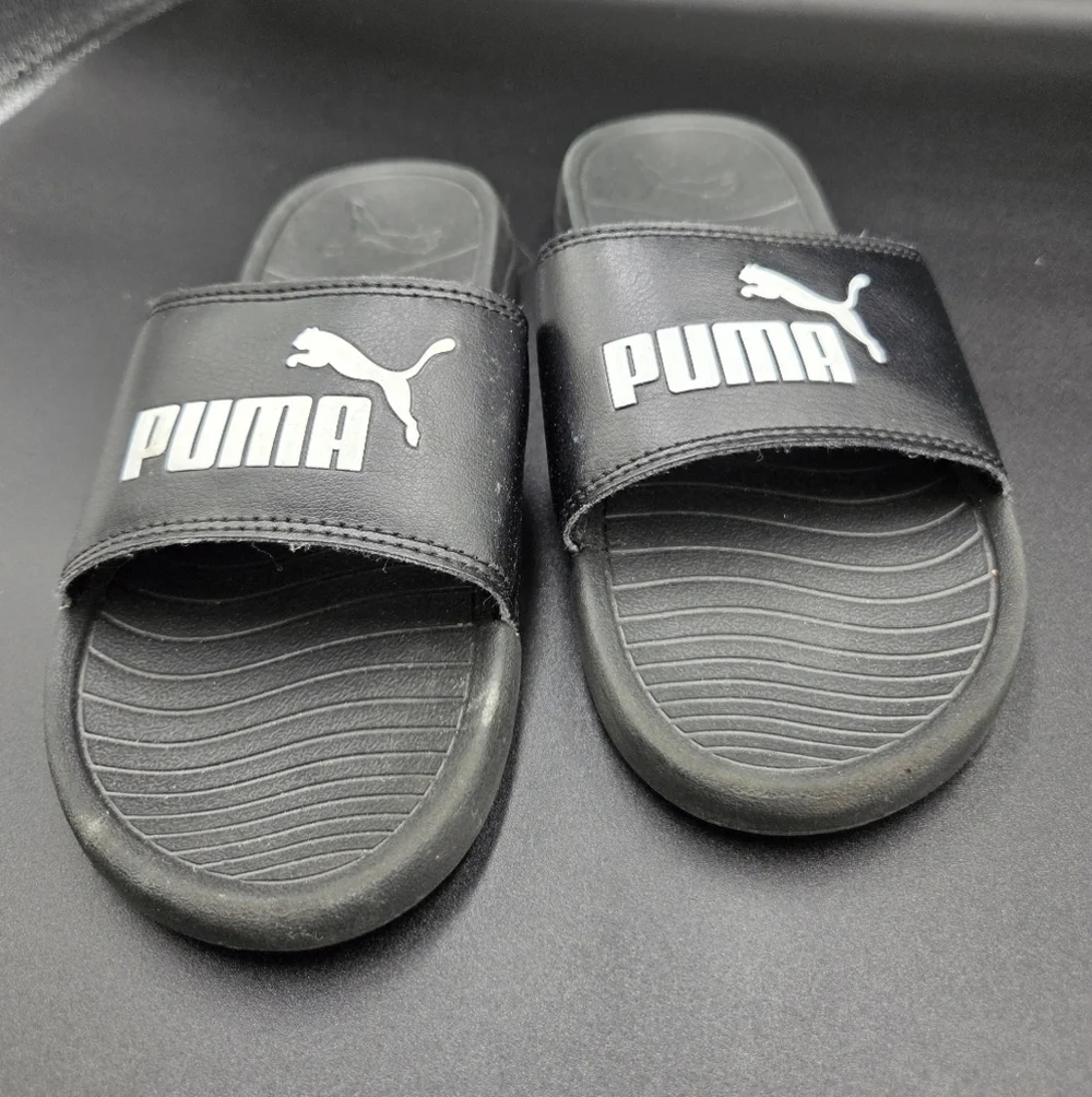 KIDS PUMA COOL CAT DRIP BX PS SLIDES BLACK/WHITE SIZE 3C